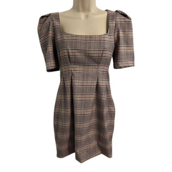 Forever 21 Super cute plaid midi-dress with Square neckline. Size Medium - Picture 1 of 5